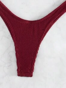 RIBBED BIKINI SET SUMMER FASHION 2022 - Burgundy - View 3