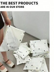 1/5/10/20/50 件米色圆点快递袋，返校礼品包装袋，防水厚塑料储物袋，飞机箱服装包装袋收纳袋 - 彩色 - 查看 4