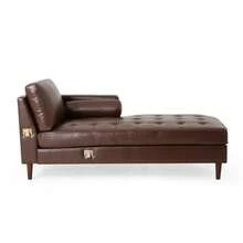 Modern Minimalist 70.75 "L-Shaped Segmented Sofa, Comfortable Soft Cushion Sofa Combination In Living Room And Bedroom, With Lounge Chair, Dark Brown - 深棕色+PU+4座 - 查看 5