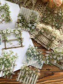 15张/包 复古大号贴纸套装，包含栅栏、花卉、花径、日记、剪贴簿、装饰贴纸，适合返校季剪贴簿，趣味贴纸，笔记本电脑贴纸，Kindle手机贴纸 - 彩色 - 查看 3