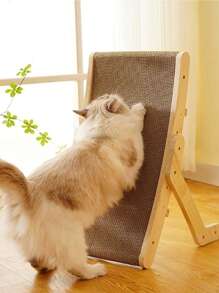 1 pieza Tabla rascadora de gato transformable, estructura de madera duradera Sillón y cama de descanso para gatos para uso en interiores - Albaricoque - Ver 3