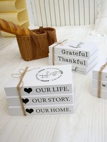 3 件/套时尚假书装饰，豪华装饰书，客厅装饰假书家居装饰，带存储的假书装饰，咖啡桌书现代时尚装饰书，堆叠展示书，学校用品最佳礼物 - 彩色 - 查看 2