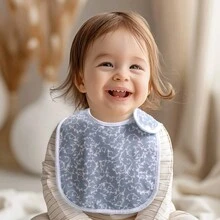 5 件装婴儿口水围兜，柔软，吸水，可调节按扣 - 彩色 - 查看 6