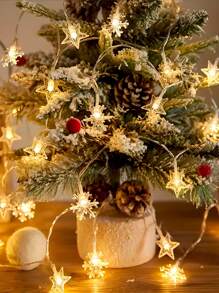1pc, 10/20 Warm White LED, 2M/3M Snowflake String Lights, Decorative Lighting, For Christmas, Wedding, Indoor/Outdoor Party Decor,Christmas - Yellow - View 8