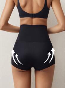 New Arrival Ice Silk Seamless Lace Trim Tummy Control Panties, Ideal For Daily Wear, Running, Yoga And Workout, Body Shaping Compression Leggings With Butt Lifting And Waist Cinching Features, Women With Small Belly Shaping Waist Waist And Hip Lifting Belly Compression Underwearm Gym Accessories Belly Slimming Girdles, Lumbar Girdles Belly Slimming Corset