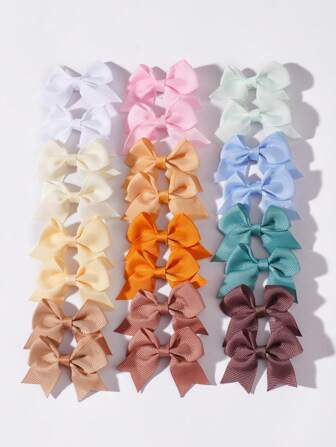20 pezzi Fermagli per capelli a fiocco multicolore Morandini, set di accessori per capelli semplici per bambini, colore casuale per ragazze