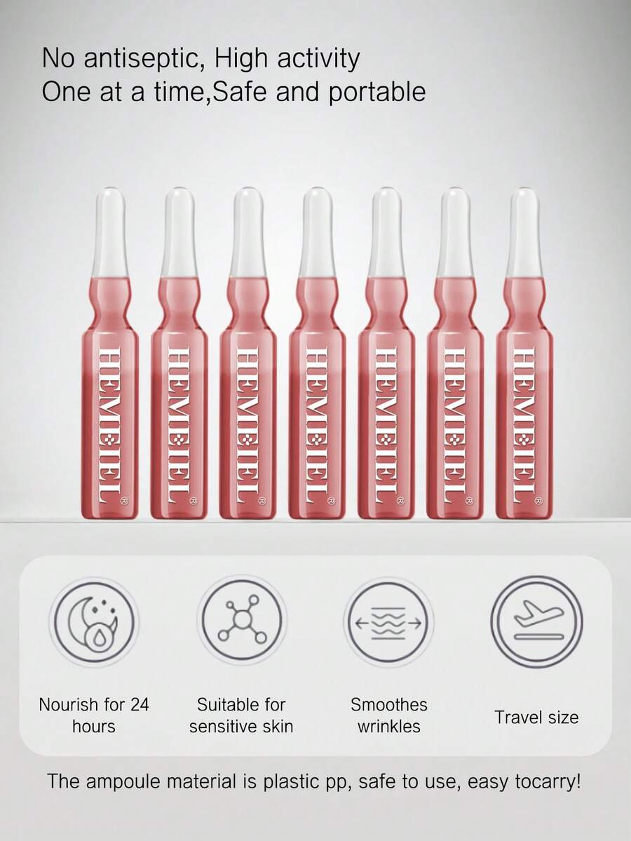 HEMEIEL 多种维生素 B3 和透明质酸深层修复保湿安瓿面部精华，保湿亮白烟酰胺面部精华适合干性和中性皮肤 - 淺粉色 - 查看 1