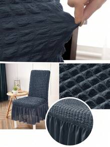 1件/4件装薄纱椅套，柔软优雅，防尘，高弹力椅套，适用于餐厅、客厅、酒店等场合，可重复使用，多种颜色可选 - 金屬灰色 - 查看 4