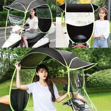 Motorcycle Sun Shade Cover Motorcycle Sun Shade And Rain Cover Universal Motor Scooter Umbrella Fully Enclosed Mobility Sun Shade Waterproof Transparent Scooter Umbrella For Car Bicycle - Green - View 8