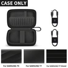 Case Compatible With Sam-Sung T9/ T7/ T7 Shield Portable SSD 1TB 2TB 4TB External Hard Drive, Storage Travel Carrying Holder Organizer For Solid State Drives & USB Cable (Box Only) - Black - View 2
