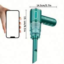 Easypie Selection 1 pièce Aspirateur de voiture sans fil rechargeable avec double filtre, aspiration puissante, portable, à main, mini souffleur de poussière pour la maison et l'automobile, batterie 2000 mAh