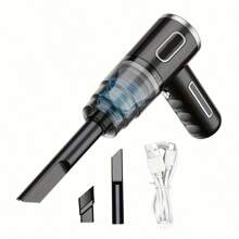 Easypie Selection 1 pièce Aspirateur de voiture sans fil rechargeable avec double filtre, aspiration puissante, portable, à main, mini souffleur de poussière pour la maison et l'automobile, batterie 2000 mAh