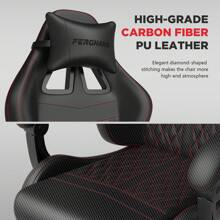 STGaming Gaming Chair With Footrest Computer Game Chairs With Lumbar Support Ergonomic Office Chair With Headrest Racing Gamer Chair PU Leather - Black - View 4