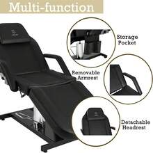 Facial Chair Hydraulic Tattoo Chair Adjustable Height Swivel Beauty Spa Bed For Extensions With Hydraulic Stool - màu đen - Xem 7