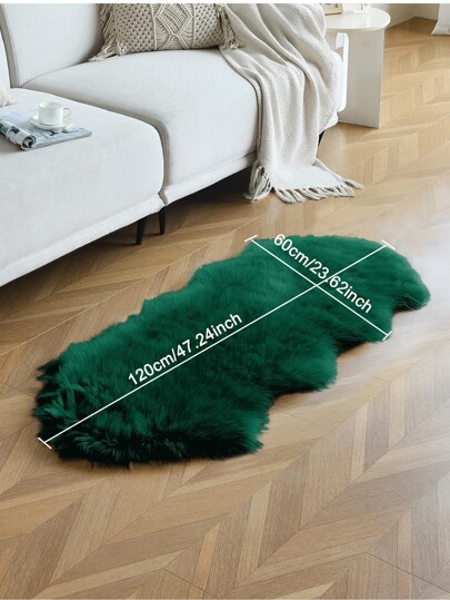 1PC Zachte Faux Fur Vloerkleed Dark Groen Fluffy Area Living Room,Bedroom Floor, Machine Washable, Stoel Couch ,Sofa Hoes ,Bedroom Bedside,Luxurious Moderne Home view 10