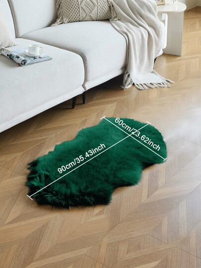 1PC Zachte Faux Fur Vloerkleed Dark Groen Fluffy Area Living Room,Bedroom Floor, Machine Washable, Stoel Couch ,Sofa Hoes ,Bedroom Bedside,Luxurious Moderne Home view 9