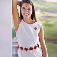 Set de accesorios de la serie Ruby de Halloween que incluye cinturón de cintura, cadena de cintura, adecuado para vestidos y pantalones vaqueros - Conjunto 3 - Ver 5