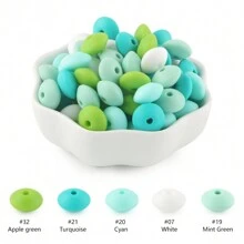 100Pcs/Lote Contas de Lentilha de Silicone 12mm Contas Espaçadoras Soltas Para DIY Caneta Pulseira Jóias Chaveiro Fazendo Decoração Acessório Etc