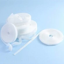 1pc 4.57m Single-Sided White Non-Stretch Colorful Flocked Ribbon, Flocked Satin Ribbon, Flocked Satin Ribbon Bow DIY For Clothing, Christmas Tree, Cabinet, Christmas, Valentine's Day Holiday Decor (Length May Vary Slightly Due To Handmade Measurement) - White - View 2