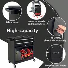 Tủ đựng đồ nghề 8 ngăn kéo có bánh xe có khóa và hộp đựng đồ nghề có thể tháo rời, xe đẩy đồ nghề đa năng lý tưởng cho việc sắp xếp kho và xưởng, giải pháp lưu trữ chịu lực cho những người đam mê DIY và chuyên gia, lý tưởng cho các dự án cải thiện nhà cửa, cải tạo nhà để xe và các công việc bảo trì theo mùa, nâng cao hiệu quả không gian làm việc của bạn với đơn vị lưu trữ đồ nghề bền và phong cách này, món quà hoàn hảo cho những người thợ sửa chữa và những người yêu thích thủ công, tối đa hóa năng suất của bạn với khả năng di chuyển dễ dàng và các tùy chọn lưu trữ an toàn. - màu đen - Xem 5