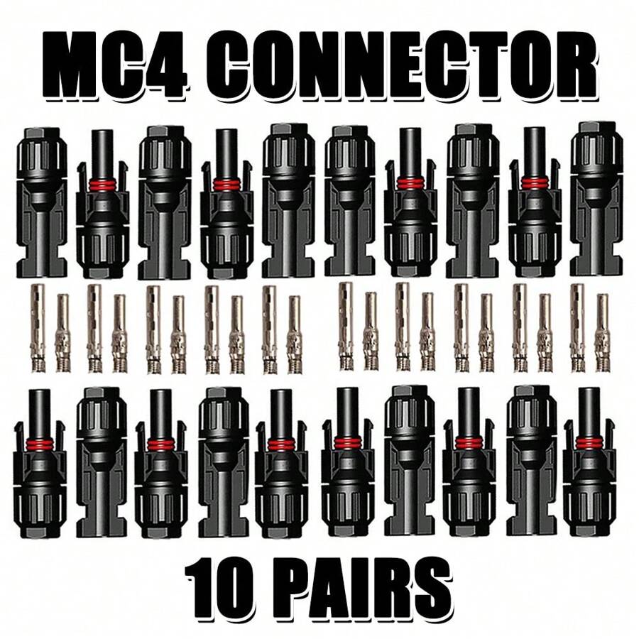 10 Pairs, Solar Plug MC4 Plug Male Female Solar Panel Plugs For 2.5/4/6 ...
