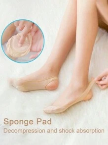 1 Pair Forefoot Cushion Pads, Breathable Invisible Ankle Socks, Non-Slip Low-Cut Protective Half Palm Socks - Multicolor - View 7