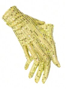 Für ewig & Moment 1 Paar Glitzernde Pailletten Handschuhe für Frauen, funkelnde Pailletten Handschuhe für Tanz, Party, Kostüm, unisex, schimmernde Pailletten Handschuhe, kurze glänzende Tanzhhandschuhe, Cosplay Kostüm Party Handschuhe, Halloween Handdekor Accessoires