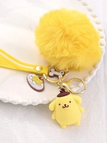 1 件卡通可爱钥匙扣、毛绒娃娃配件、动漫钥匙扣、柔软蓬松绒球钥匙扣、吊坠附件、卡通钥匙圈毛绒吊坠、生日、情人节、圣诞节礼物送给朋友
