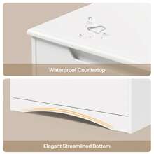 4 Drawer Dresser, White Chest Of Drawers With Large Storage Capacity, Bedroom Dressers And Organizer With Embedded Handles And Sturdy Anti-Tripping Device For Office, Living Room, Hallway, Home Decor, Valentine's Day Ideas - trắng - Xem 4