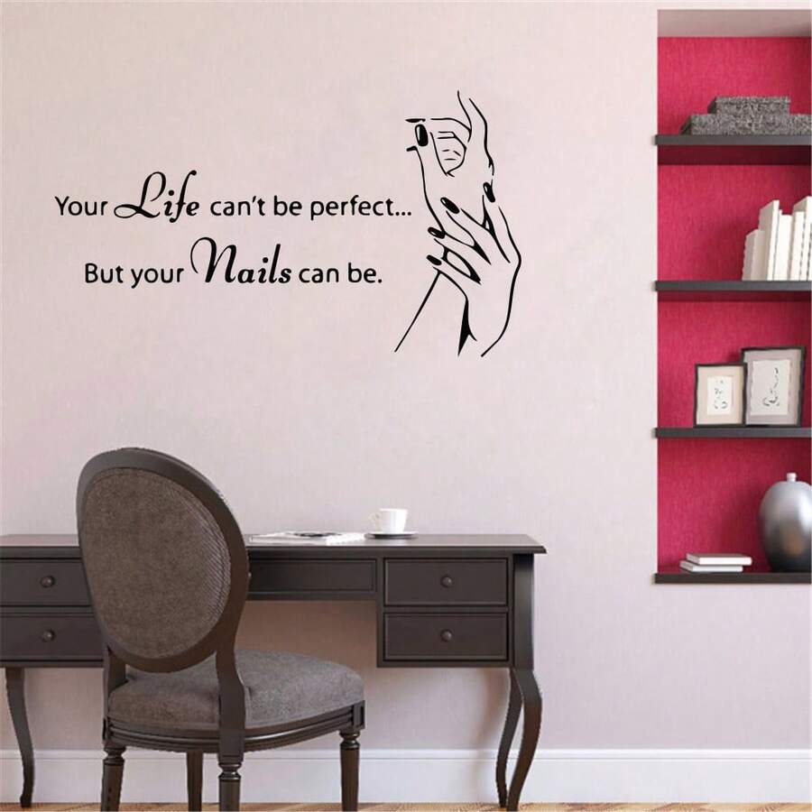 Beauty Nail Salon Quotes Sentences Art Vinyl Wall Stickers For