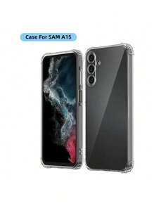 Anti-Impact Case Cover For Galaxy A15 5G + 3D Tempered Glass Film - 透明的 - 查看 4