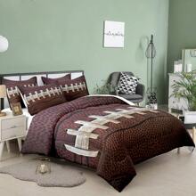 Sports Football Comforter Set Full Size For Boys,Brown Rugby Theme Bedding Set Twin/Full/Queen Size