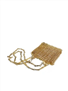 2025 Metal Style Fashion Personalized Woven Hollow Adjustable Chain Shoulder Crossbody Bag
