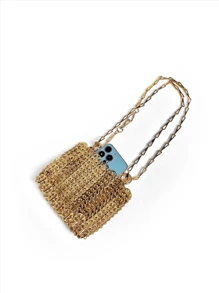 2025 Metal Style Fashion Personalized Woven Hollow Adjustable Chain Shoulder Crossbody Bag