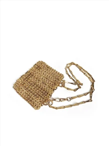 2025 Metal Style Fashion Personalized Woven Hollow Adjustable Chain Shoulder Crossbody Bag