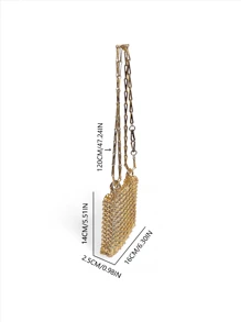 2025 Metal Style Fashion Personalized Woven Hollow Adjustable Chain Shoulder Crossbody Bag