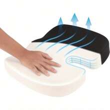 Seat Cushion For Office Chair Memory Foam Coccyx Pain Relief Cushion Pillow Back Support Non-Slip Seat Pad For Office Desk Gamming Chair Wheelchair Car Seat Tailbone Pain - Black - View 7