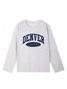 秋冬新款宽松休闲圆领可爱图案印花长袖T恤女