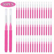20pcs/50pcs Disposable Mini Eyebrow Brush Lightweight Eyebrow Lifting Brushes Micro Eyelash Brush Applicator Tool Portable Eyebrow Perm Brush