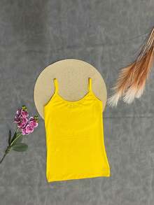Tank Top For Children's Girls - 黃色 - 查看 2