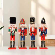 Wooden Nutcracker Ornaments Decoration Figures Puppet Home Decor (12 Inch) (Set) Gifts