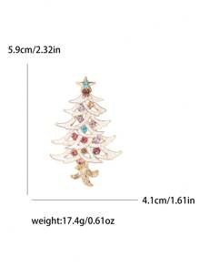 女士精美圣诞树胸针 中性植物别针 多色可选 休闲派对配饰 礼物 - 聖誕樹 - 查看 32