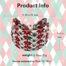 1 件圣诞印花头带，弹力头带，节日派对卡通圣诞老人头巾发饰头巾头带吸汗带