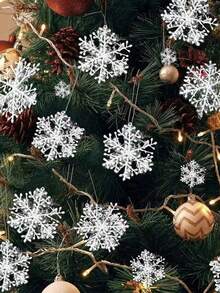 Bộ 3 bông tuyết trang trí Giáng sinh, thích hợp cho cây thông Noel, vòng hoa, hiên nhà, cửa sổ, đồ thủ công tự làm, đồ trang trí treo Giáng sinh, nhiều đồ trang trí khác nhau - Nhiều màu - Xem 8