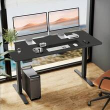 Standing Desk, Adjustable Height Electric Sit Stand Up Down Computer Table, 48x24 Inch Ergonomic Rising Desks For Work - Tự nhiên-55Toàn bộMảnh - Xem 3