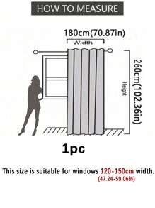 1 件遮光薄纱窗帘，实用多用途，适用于阳台、客厅和度假屋