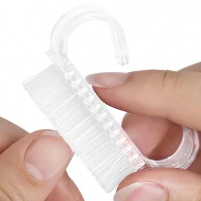 10-100件/套迷你指甲除尘刷，带手柄，适用于清洁手指甲、脚趾甲、手指和脚趾，颜色随机，指甲护理软毛清洁刷，修甲美足工具套装