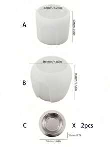 1 pieza Molde de vela de aceite esencial de forma redonda, quemador grande de cera para difusor de aromaterapia, recipiente hecho a mano para inciensos, decoración del hogar, y 2 piezas Moldes de silicona para macetas de piedra de hormigón, yeso y cultivo hidropónico