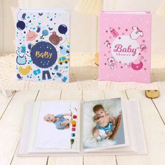 1本相册可容纳100个口袋，可爱卡通相册，儿童相册，婴儿成长纪念，怀孕纪念。婴儿洗礼家庭装饰礼品，婴儿洗礼复活节礼品，适合女孩/男孩