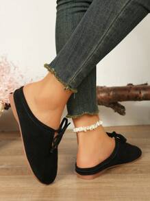 New Plus Size Women Casual House Slippers - Black - View 5